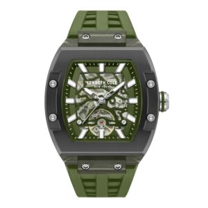 Kenneth Cole Automatic Analog Green Dial Green Silicon Strap Watch for Men - KCWGZ0076803MNW